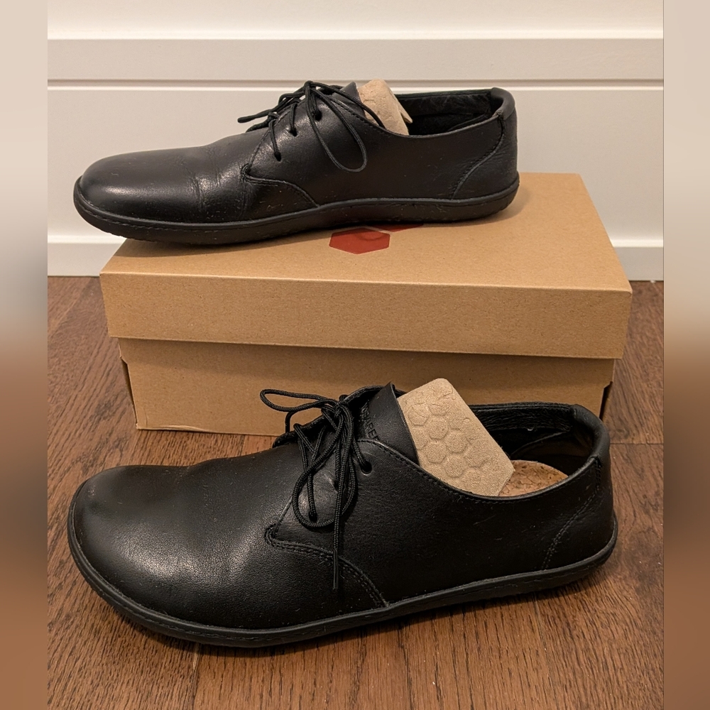 Vivobarefoot Black Lace-Up Shoes